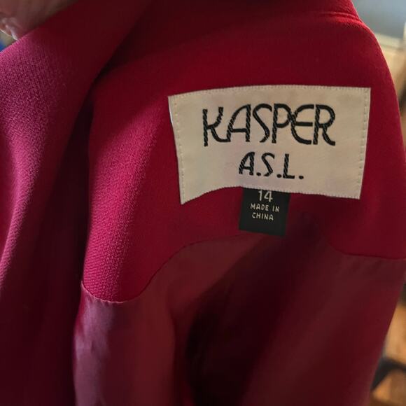 Kasper A.S.L. Brick Red Blazer 14 Bow Detail Career Academia Old Money Luxe Glam - Picture 7 of 8